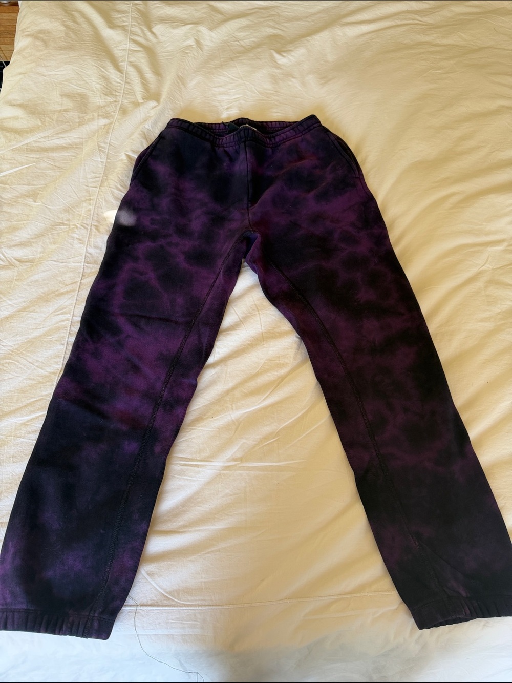 rag & bone Women's Tie-Dye Black and Purple Sweatpants